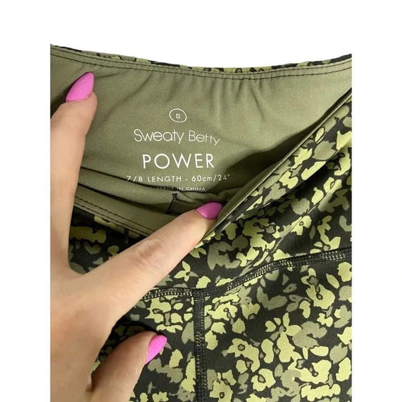 Sweaty Betty Power Pocket 7/8 Leggings Green Undercover Floral-sz Small - Picture 7 of 8